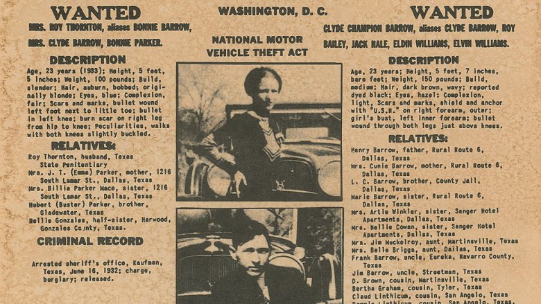 Bonnie and Clyde wanted poster