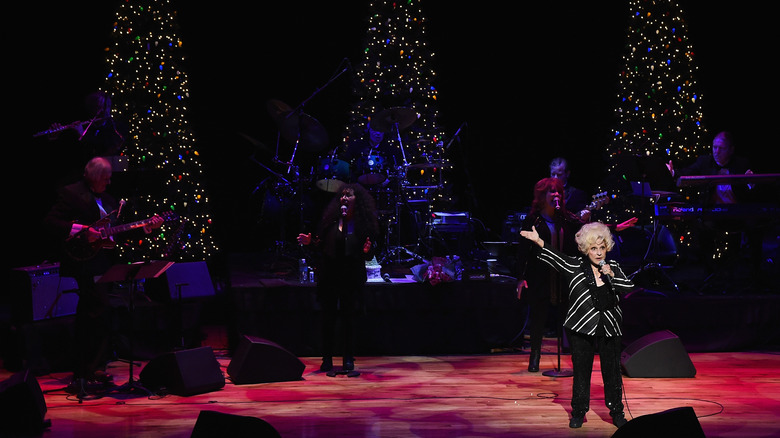 brenda lee performing on stage christmas trees