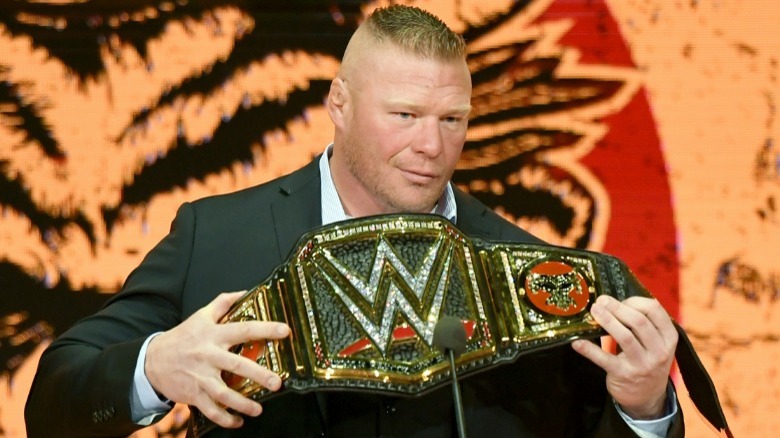 Brock Lesnar with WWE belt