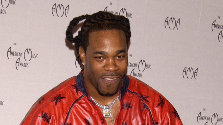 Busta Rhymes red coat