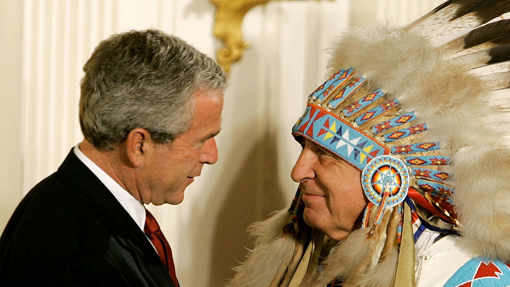 President George W. Bush with Ben Nighthorse Campbell in 2004