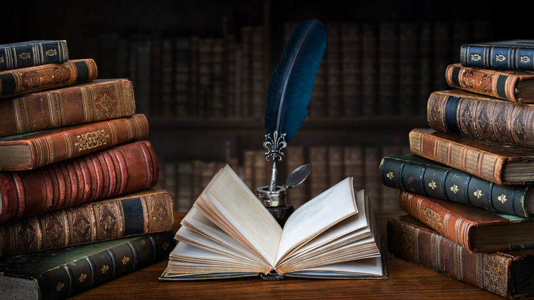 books on a table