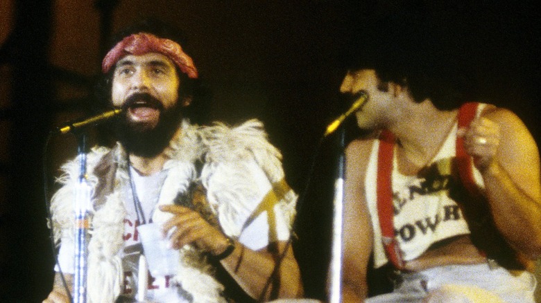 Cheech and Chong on stage in 1979