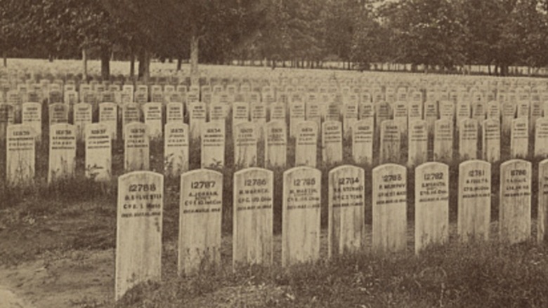 Cropped photo of Andersonville National Cemetery c. 1864-1870