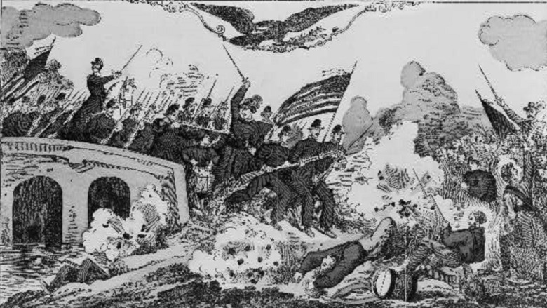 Cropped drawing depicting the Battle of Antietam, c. 1863