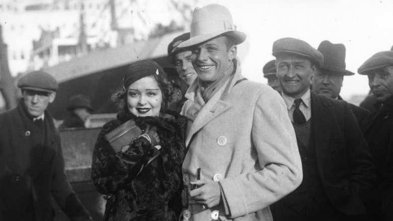 Clara Bow and Rex Bell smiling