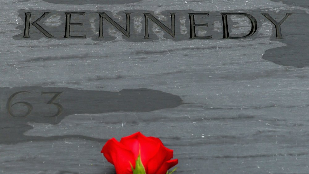 A rose at the former president, John F Kennedy's grave