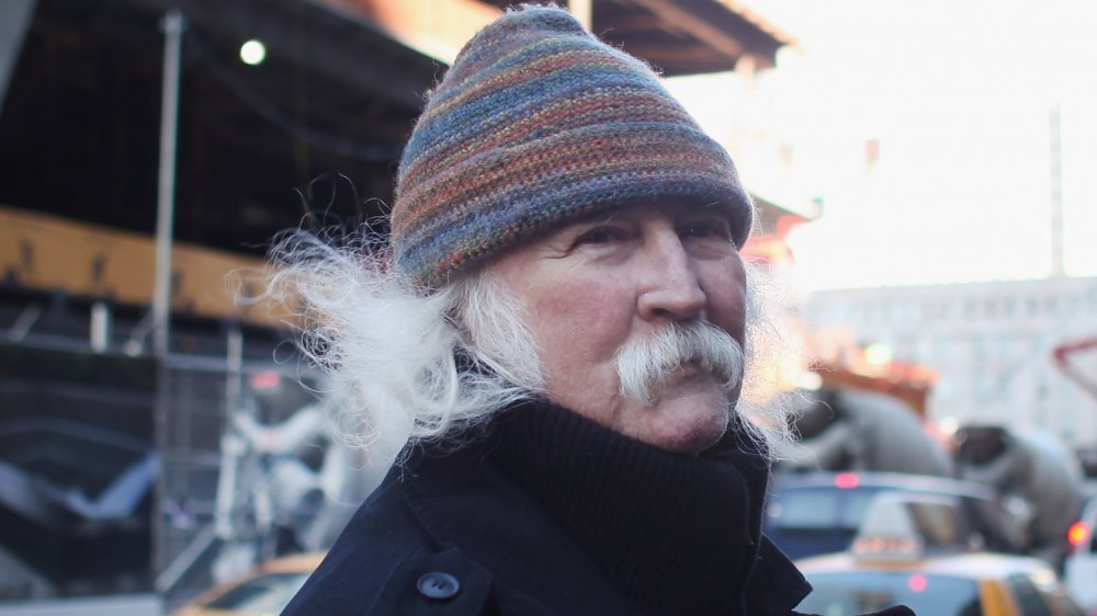 David Crosby wearing beanie