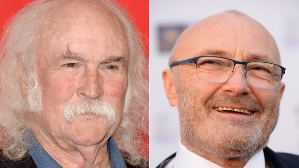 David Crosby and Phil Collins portraint side by side