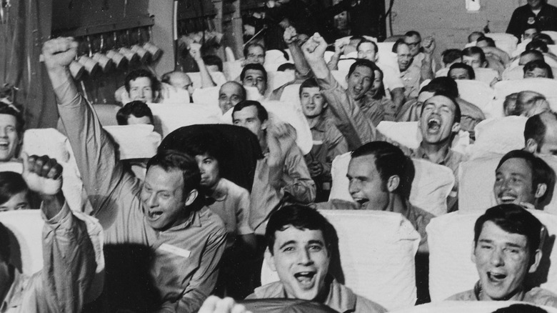 American POWs on plane home