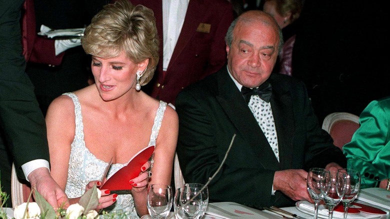 Diana and Mohamed al-Fayed at charity dinner