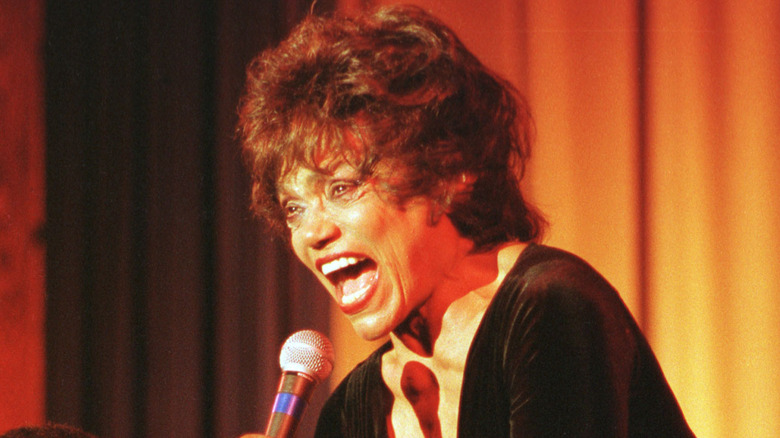 Eartha Kitt singing on stage in 1970