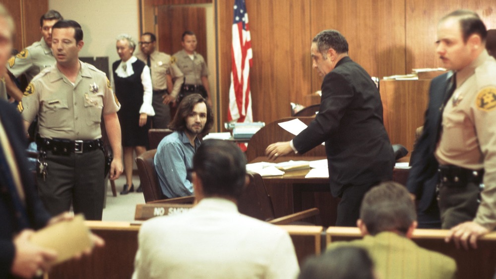 Manson in court.