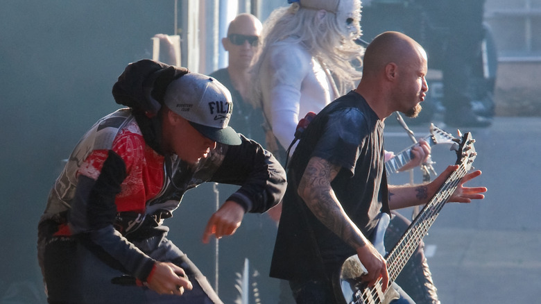 Limp Bizkit in a high-energy moment of performance