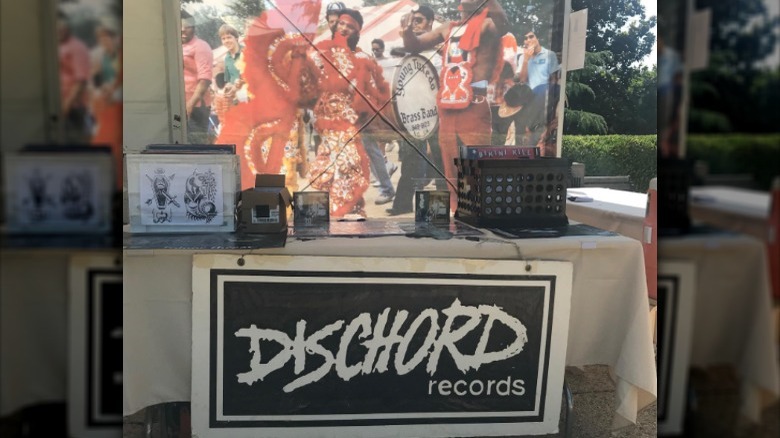 Dischord Records table at festival