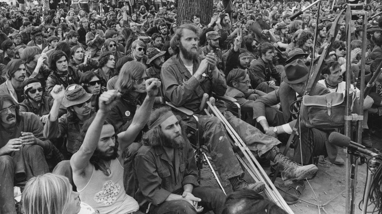 Vietnam War Veterans in a protest