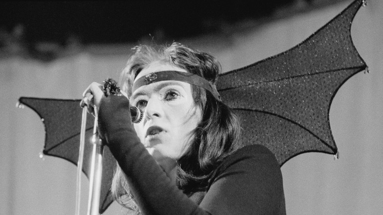 Peter Gabriel performing in costume