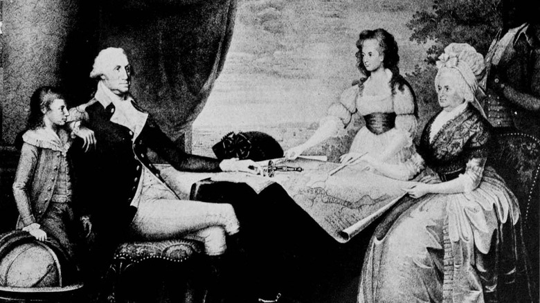 painting of george washington and family