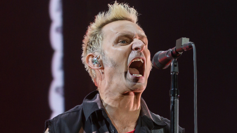 Mike Dirnt of Green Day playing live