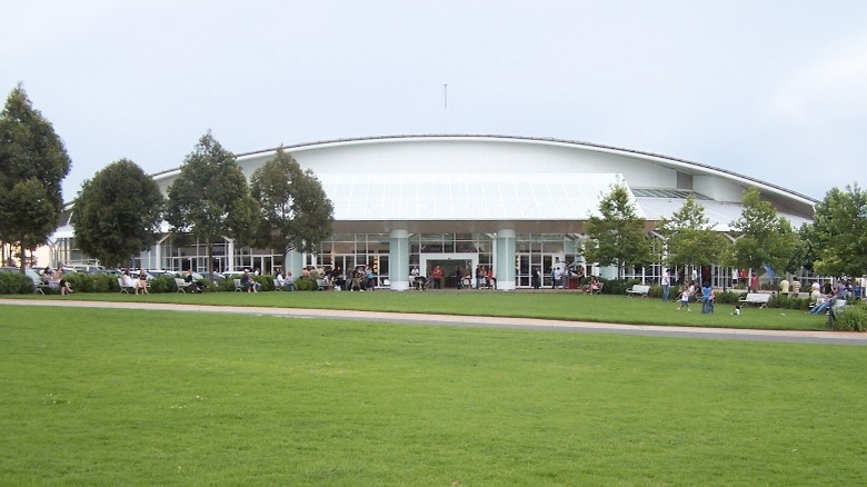 Hillsong convention center on green grass