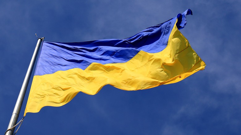 ukraine flag flying