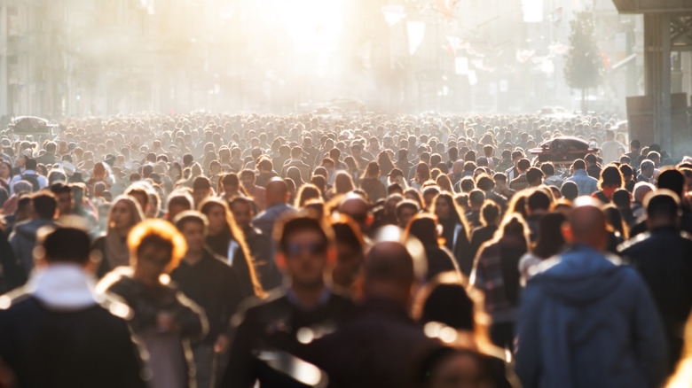 Busy crowd on a street