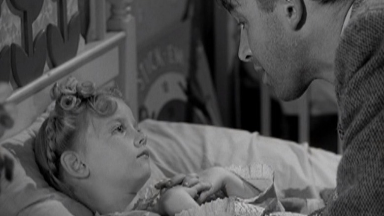 Karolyn Grimes and Jimmy Stewart in "It's a Wonderful Life"