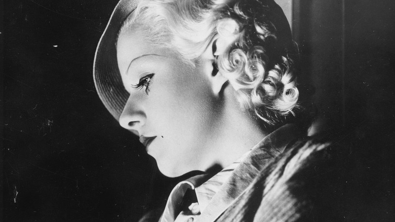 Jean Harlow looking down