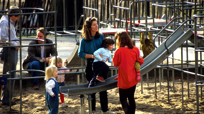 caroline kennedy and rose playing at park