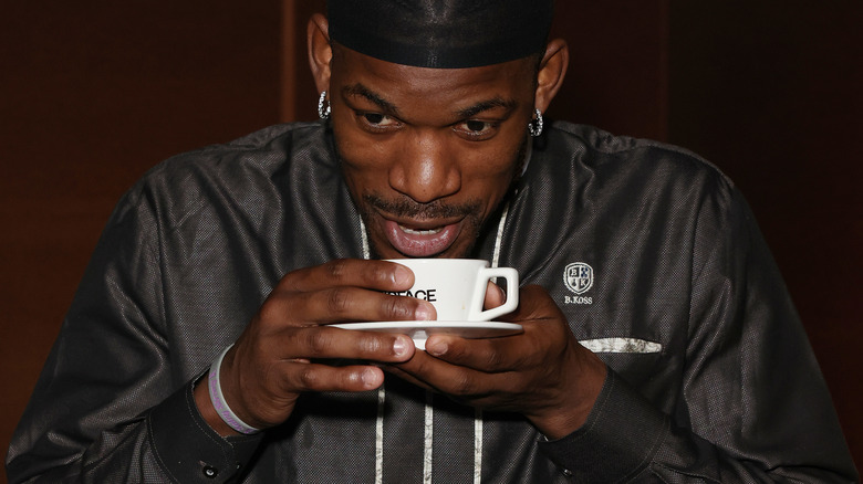 Jimmy Butler drinking coffee