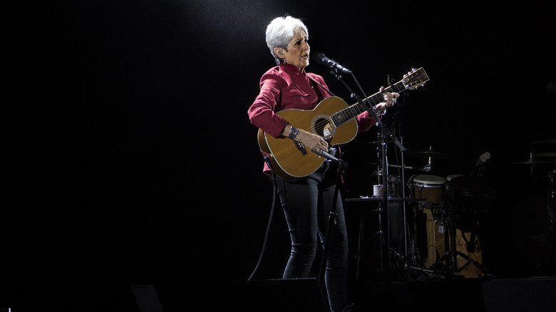 Joan Baez performing on stage