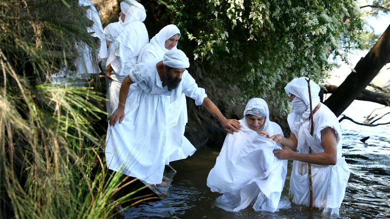 A general view is seen during a Mandaean baptism ceremony in the Nepean river at Emu Plains on October 26, 2014 in Sydney, Australia.