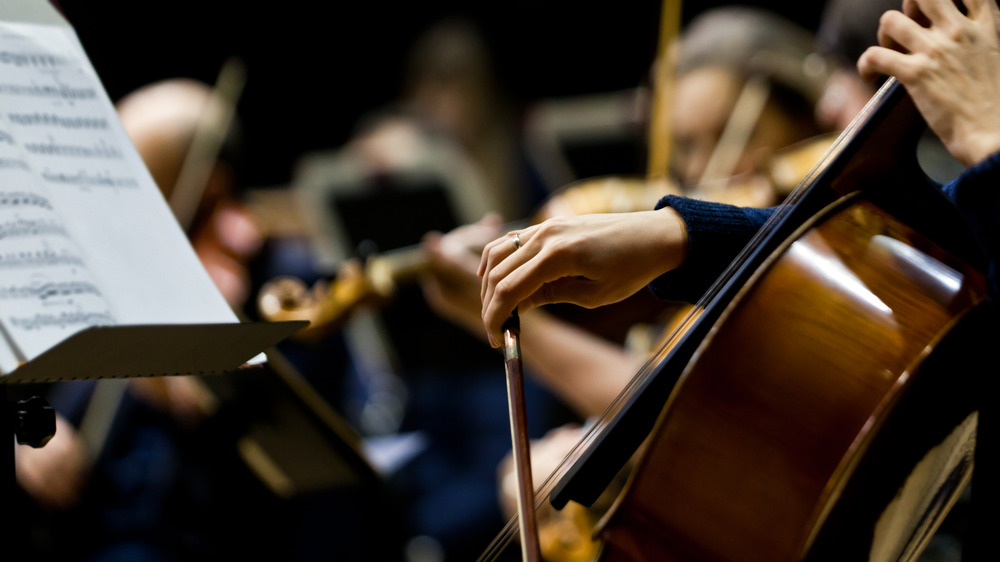 Orchestra with cello player