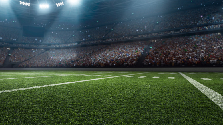 American football field at night