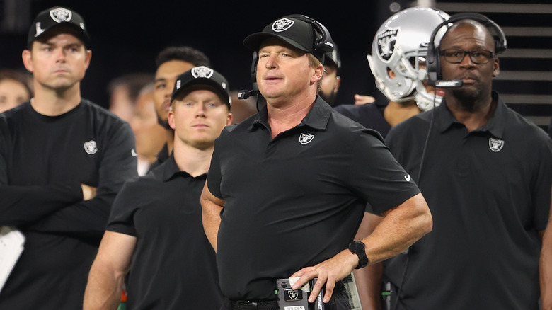 Jon Gruden looking upset