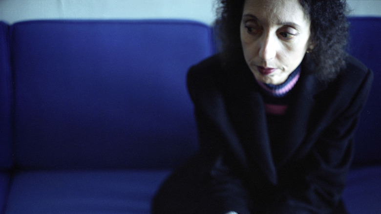 Joyce Carol Oates looking down