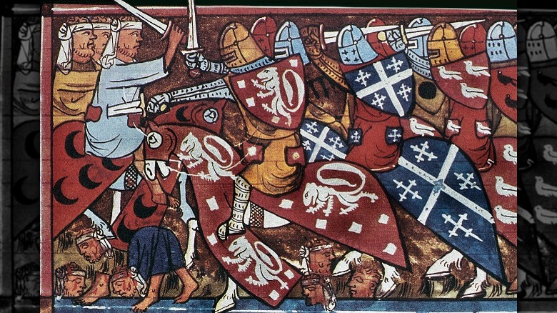 Painting of battle during Crusades