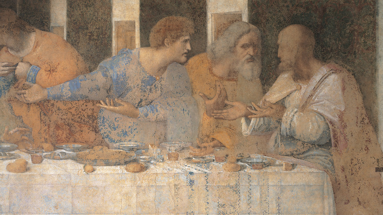 Detail of Last Supper fresco showing disciples