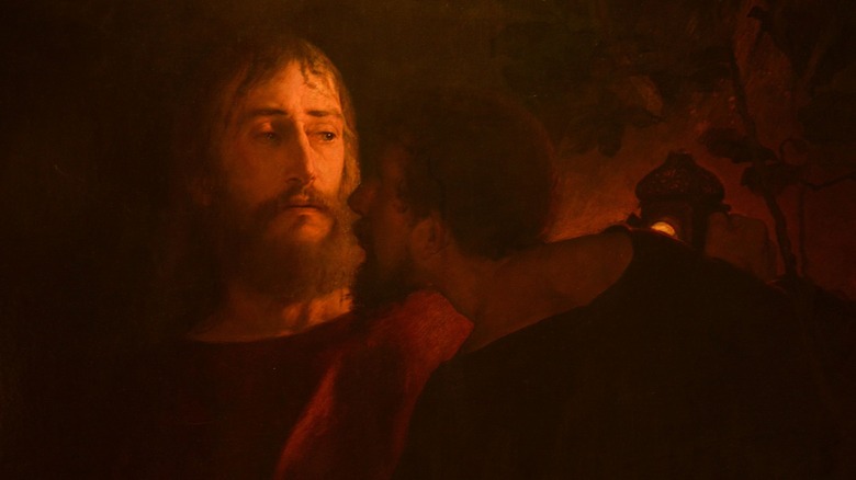 Judas kisses Jesus painting