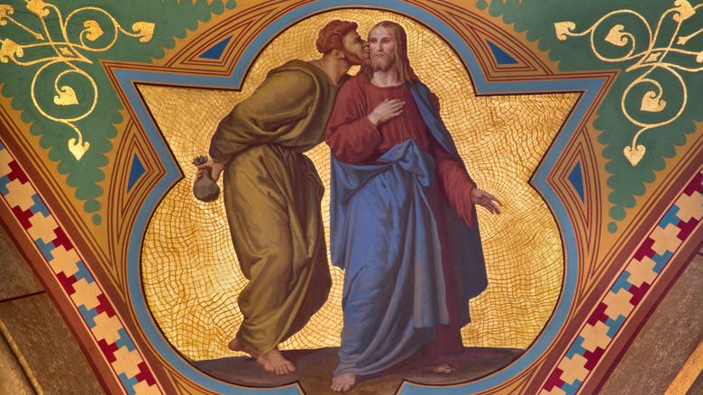 Judas kissing Jesus painting