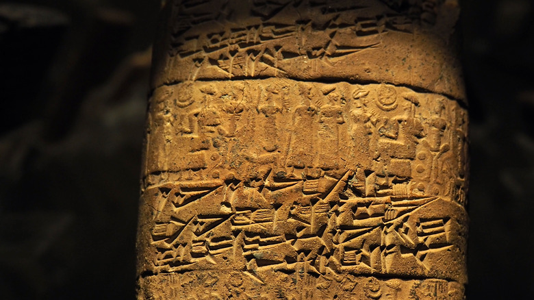 Hittite tablet black background