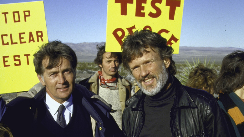 Kris Kristofferson at a nuclear protest