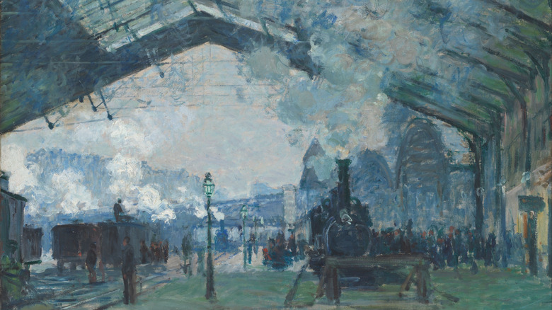 Claude Monet painting of Arrival of the Normandy Train