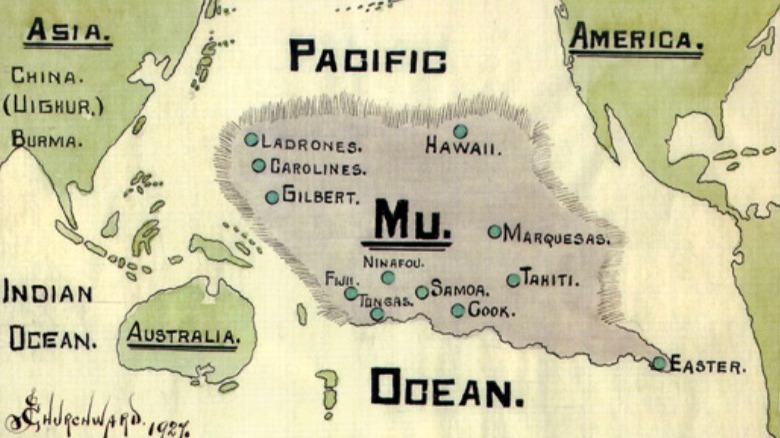 Map of the continent of Mu