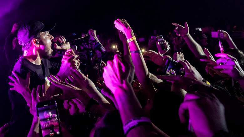 Linkin Park's Mike Shinoda at a show