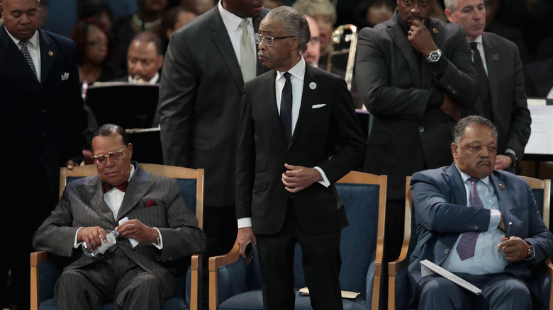 Farrakhan at Aretha Franklin funeral 