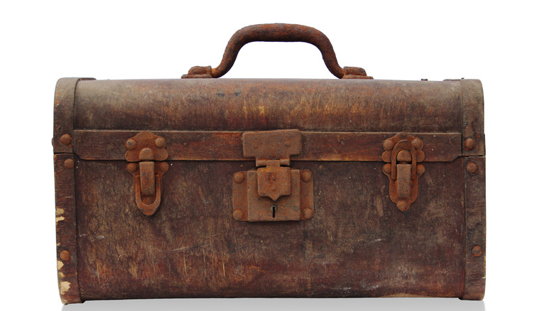 Leather trunk luggage