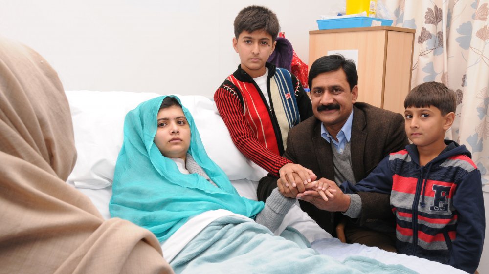 Malala Yousafzai with her family