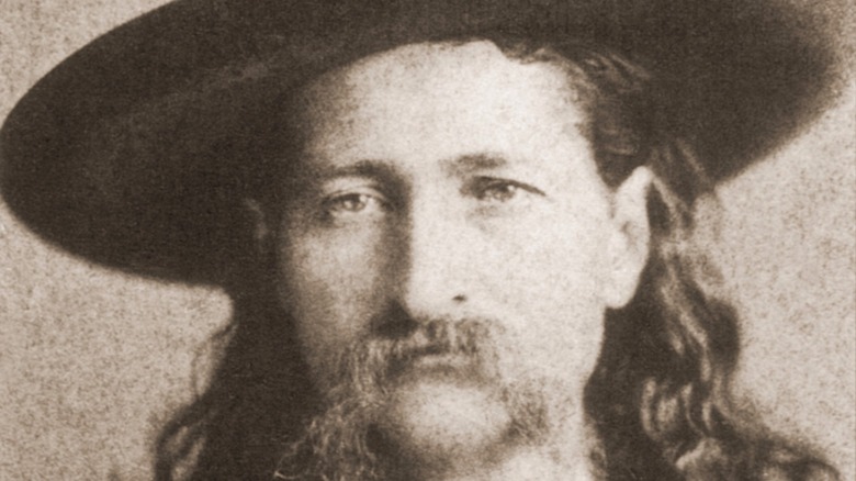 Wild Bill Hickok was a celebrated gunfighter lawman in frontier territories of Kansas and Nebraska. Portrait, ca. 1870.