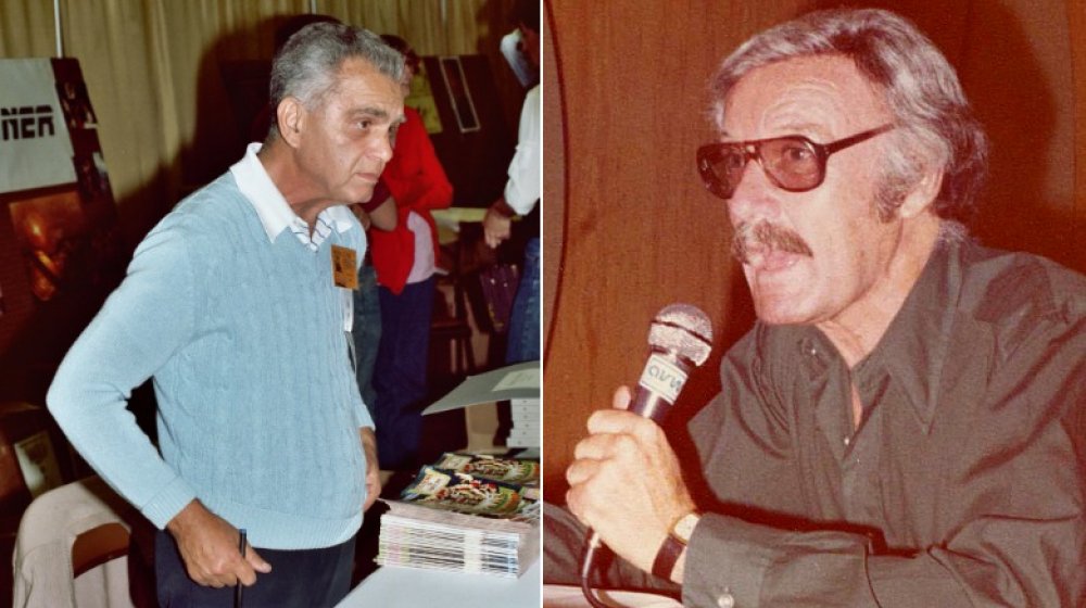 Photographs of Jack Kirby and Stan Lee.